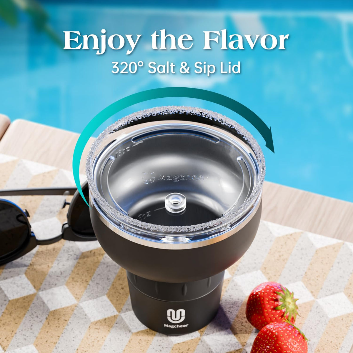 Magcheer 16oz tumbler with straw for versatile drink access at gatherings