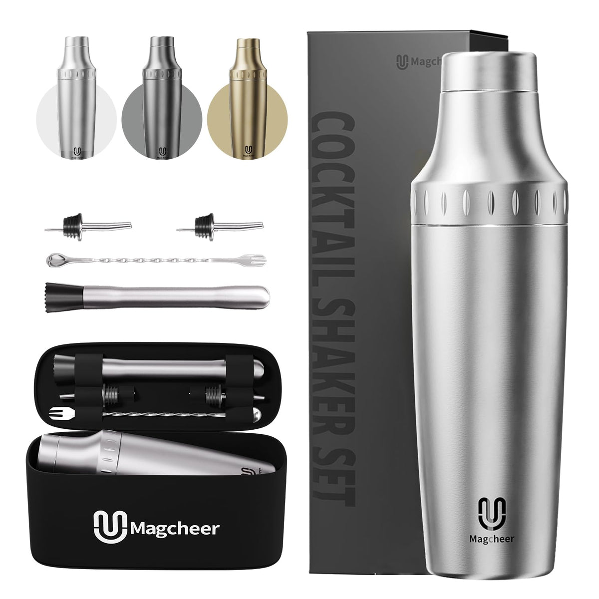 Magcheer hybrid shaker with vacuum insulation keeps cocktails cold on the go.