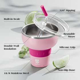 MagCheer stainless steel tumbler with a comfortable non slip grip.