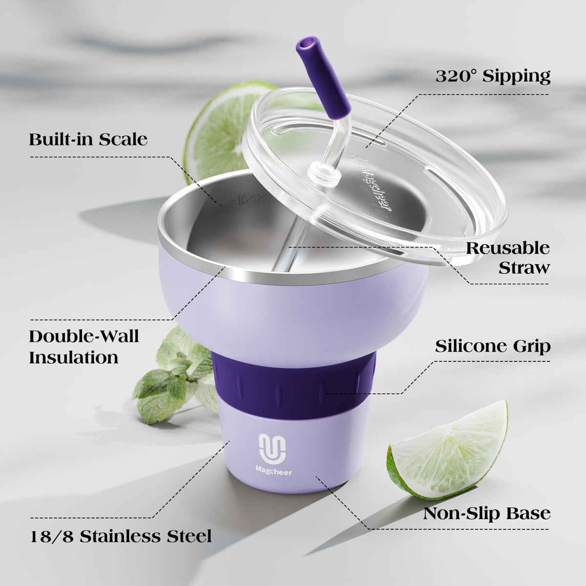 Magcheer stainless steel construction resists breakage at pool or beach.