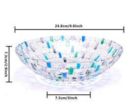 MAGCOLOR hand-painted glass crystal bowl with colorful weave