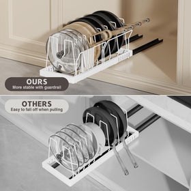Magheo carbon steel rack delivers strong, durable cookware storage
