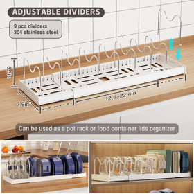 Magheo dual-purpose lid rack keeps lids organized and accessible on counters or in cabinets.