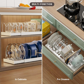 Magheo stainless steel dividers with nine adjustable slots for flexible storage.