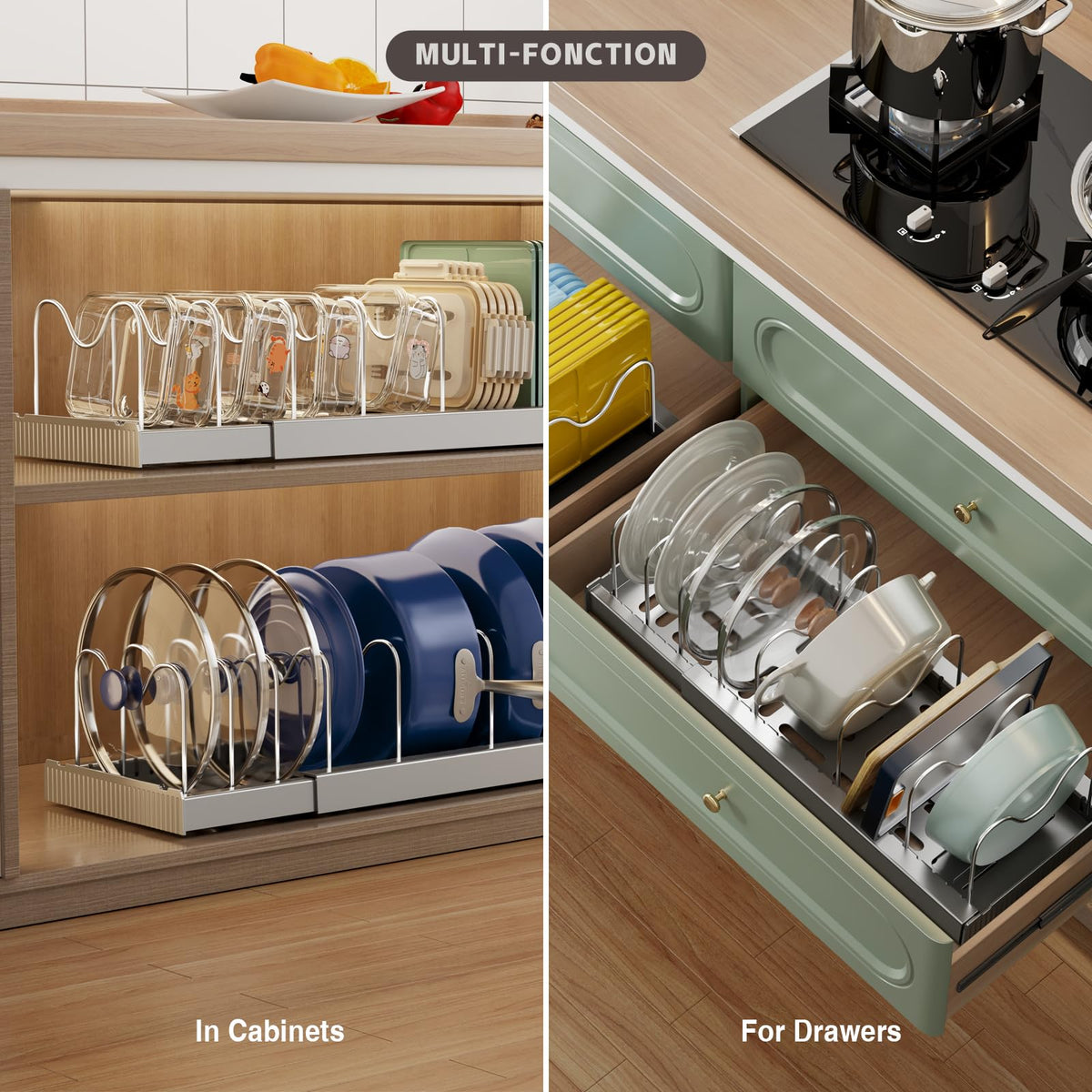 Magheo stainless steel nine dividers adjust for different sizes