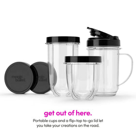 Magic Bullet short cup designed for compact, single-serve blends.
