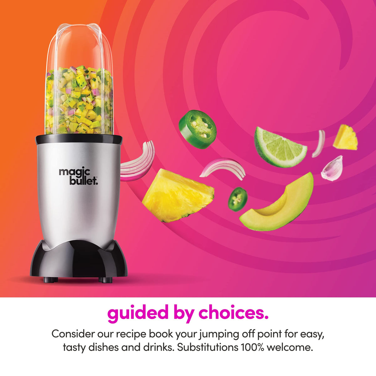 Magic Bullet cross-blade for quick chopping and blending.