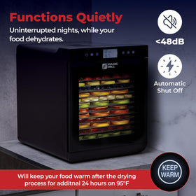 Magic Mill dehydrator automatic shut-off and overheat protection for safety