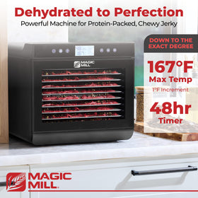 Magic Mill dehydrator digital control panel for precise temperature and timer