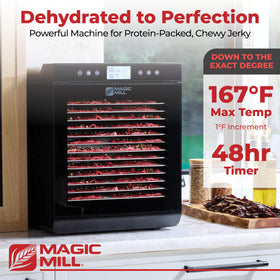 Magic Mill premium dehydrator digital control panel for precise timing and temperature