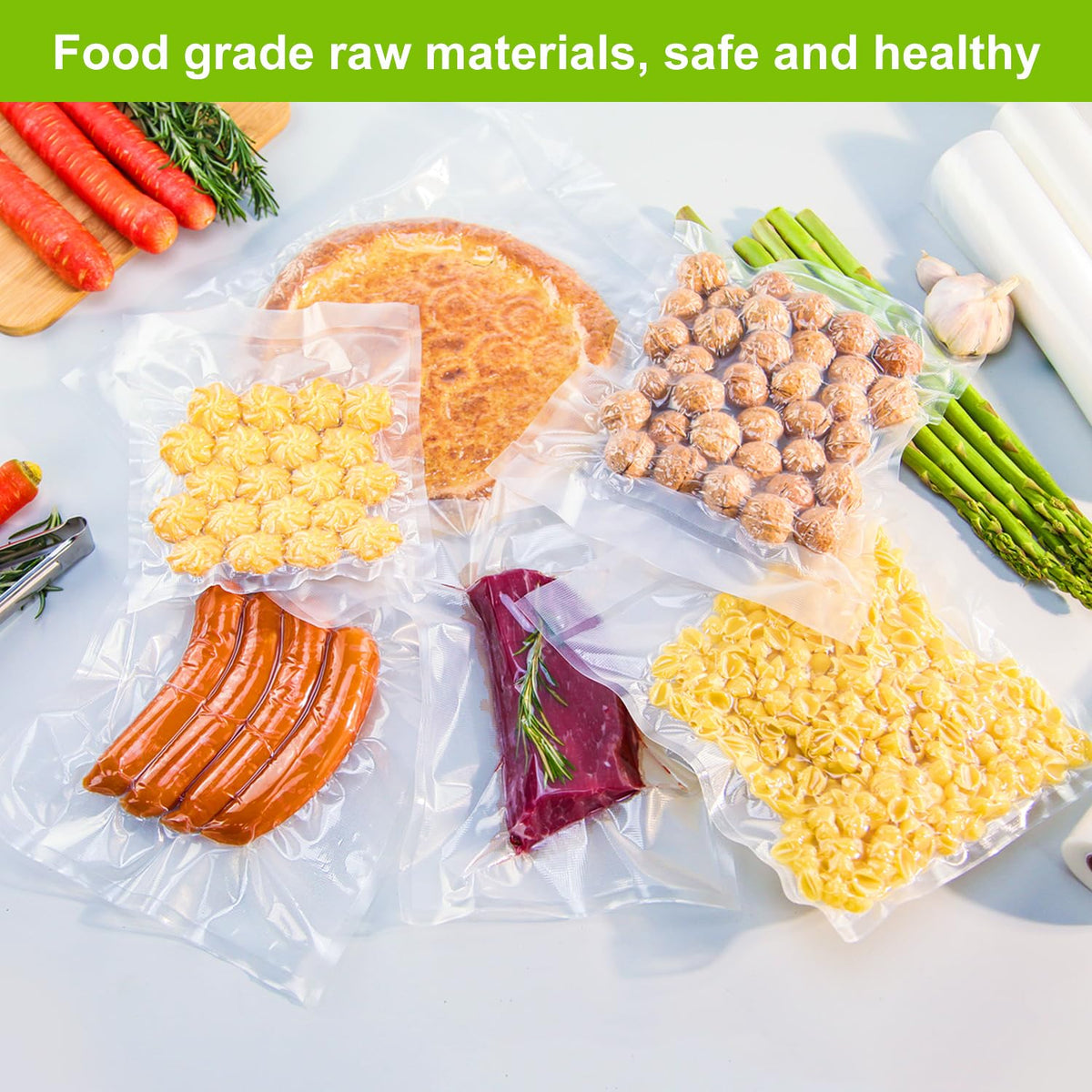 MAGIC SEAL bags feature embossed dot air channels to maximize air removal.