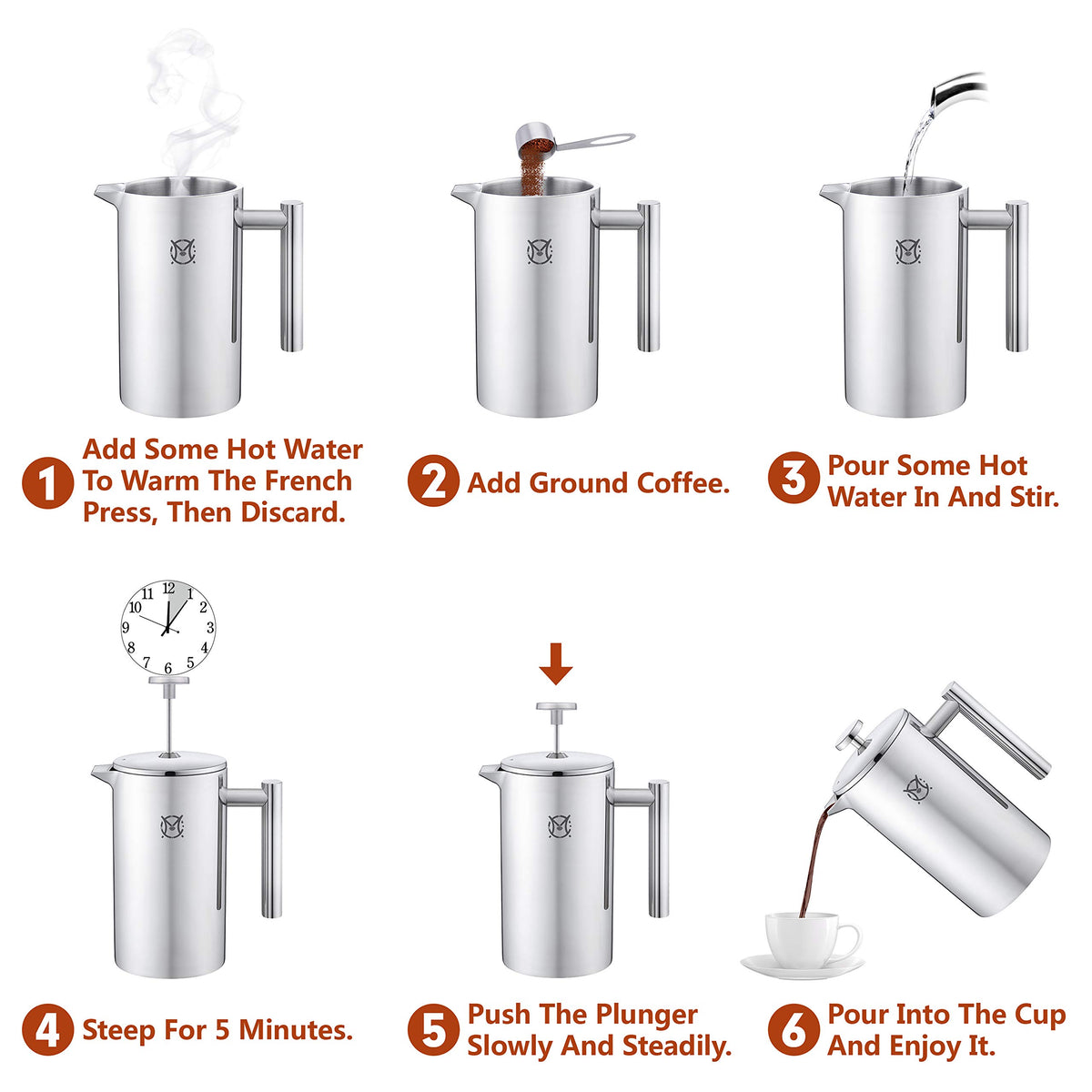 MAGICAFÉ French Press ergonomic handle for comfortable pouring