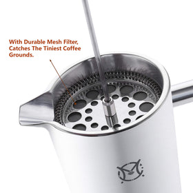MAGICAFÉ French Press rust-resistant and dishwasher-safe for easy cleanup