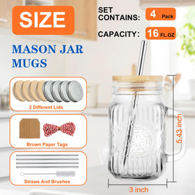 Magicsky mason jar cups with bamboo lids eco-friendly seal for freshness.