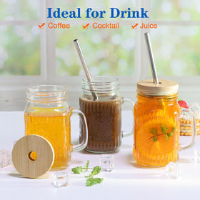 Magicsky mason jar cups dishwasher-safe glass simple maintenance.