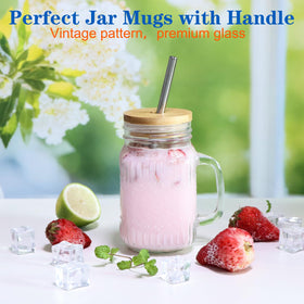 Magicsky mason jar cups with metal cap leak-proof travel companion.