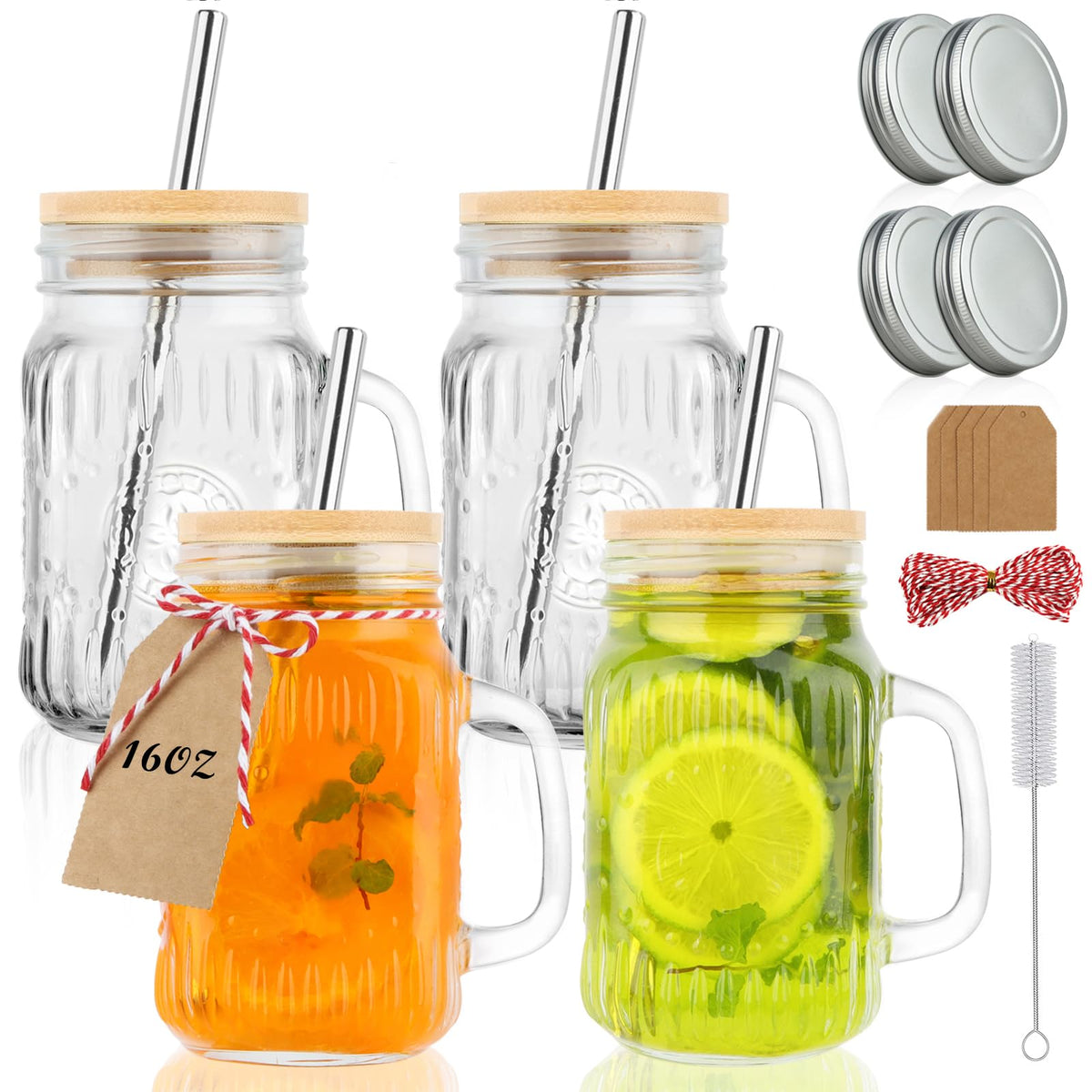 Magicsky mason jar cups with handles for easy grip during iced drinks.