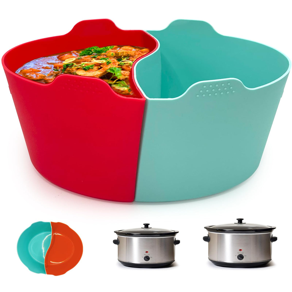Magikichen silicone slow cooker liner for 6-7 qt oval pots, reusable and heat resistant.