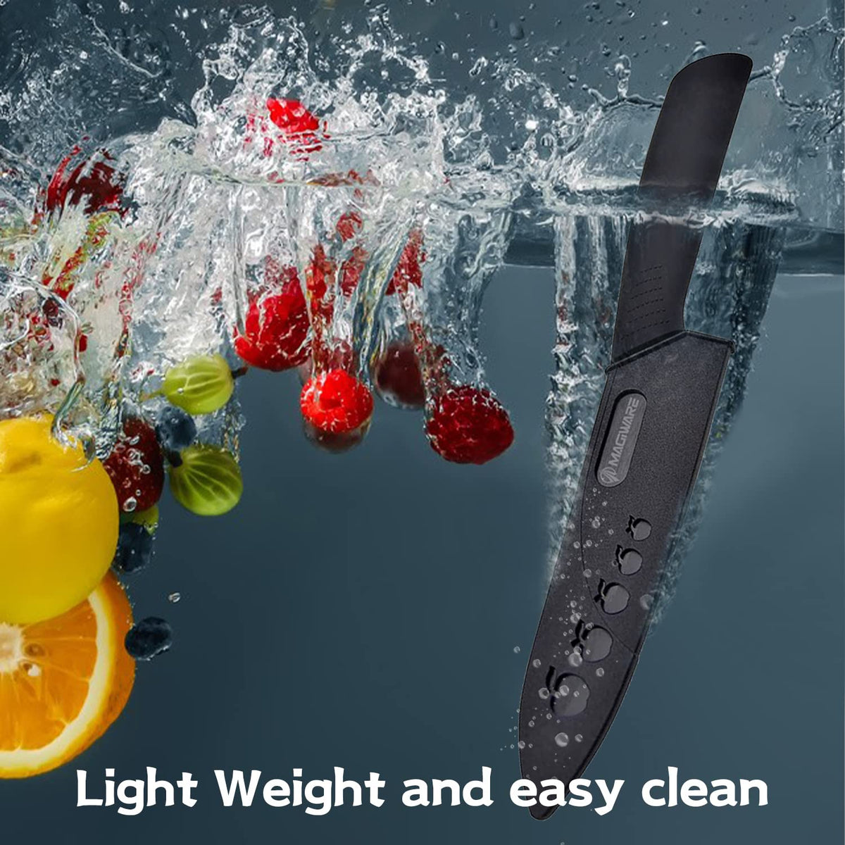 Magiware knife edge stays sharp and easy to clean after use.