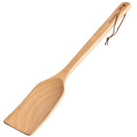 Magnaware extra-long wooden spatula 18-inch reaches pot bottoms safely.