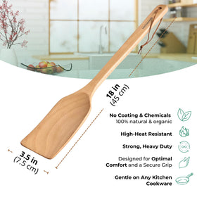 Magnaware one-piece construction spatula prevents breakage during thick mixes.