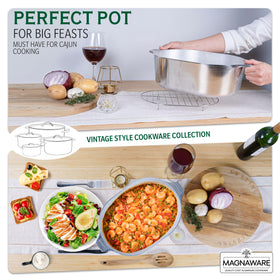 MAGNAWARE 8qt oval Dutch oven viewed from inside