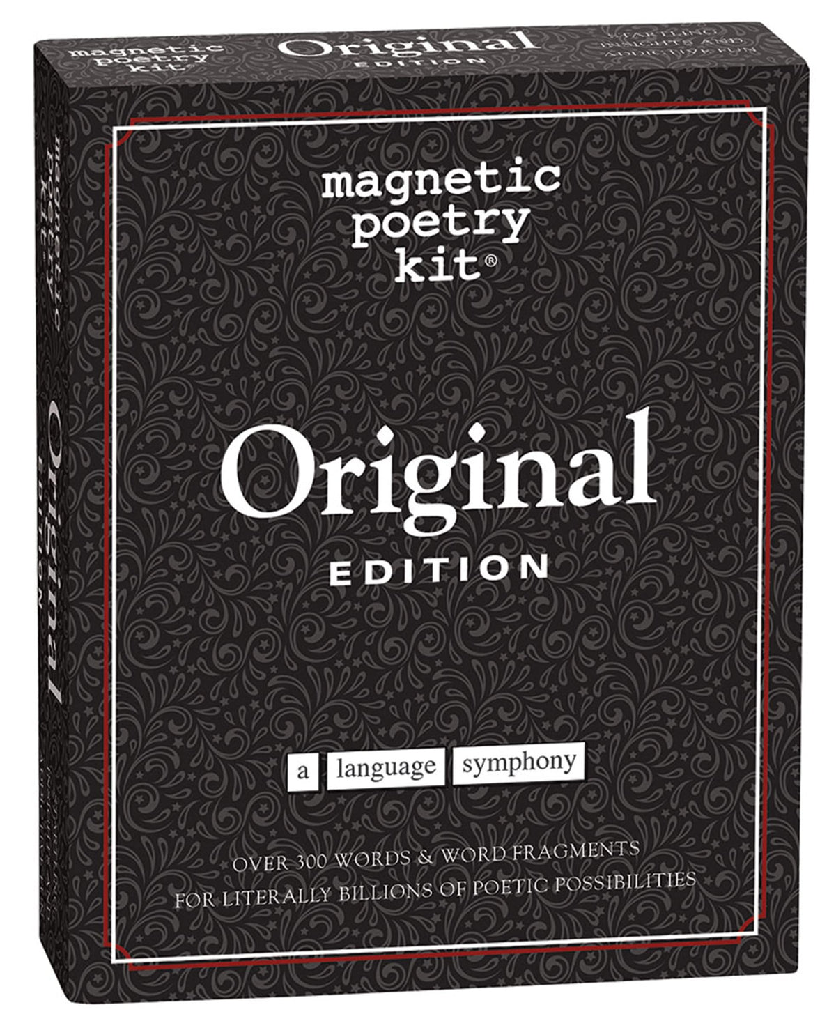 Magnetic Poetry Original Edition box filled with tiles for creative writing inspiration.