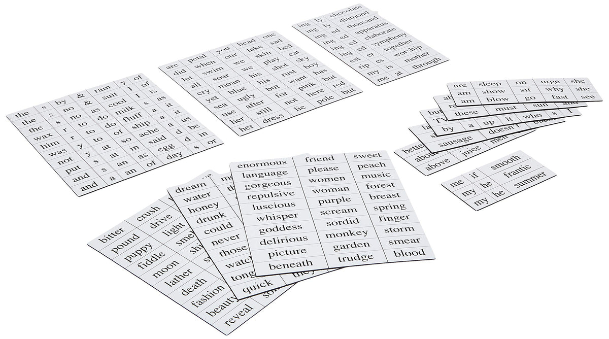 Magnetic Poetry Original Edition creates creative word art arrangements for classrooms and home.