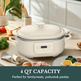 Magnifique Delight 4 quart capacity supports family meals.