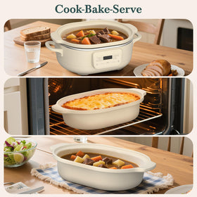 Magnifique Delight ceramic nonstick coating simplifies browning and cleanup.