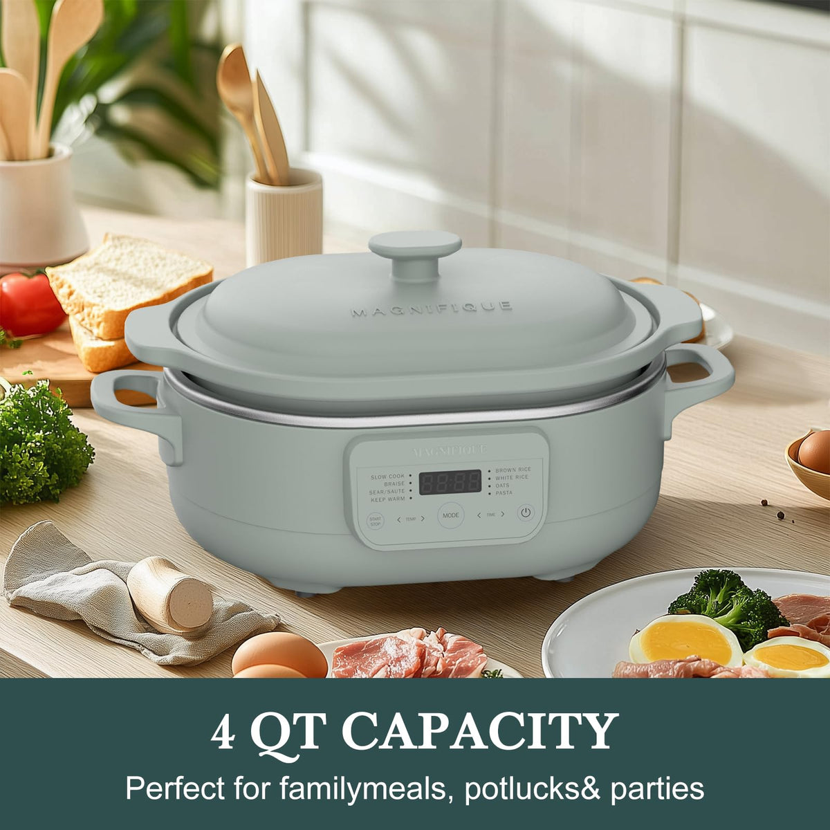 MAGNIFIQUE EXPERIENCE DELIGHT olive 4-quart capacity ideal for four servings