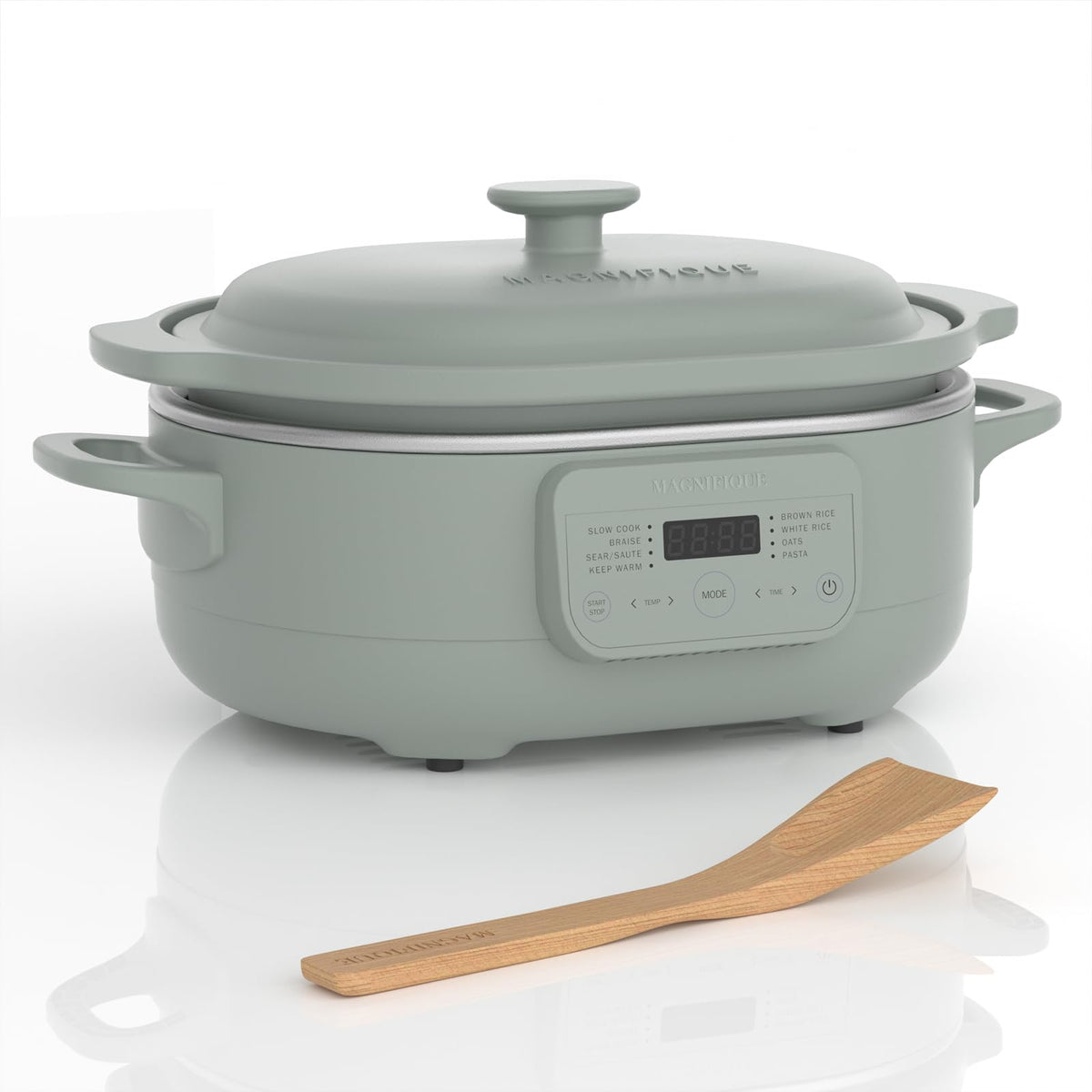 MAGNIFIQUE EXPERIENCE DELIGHT olive slow cooker front view for family meals