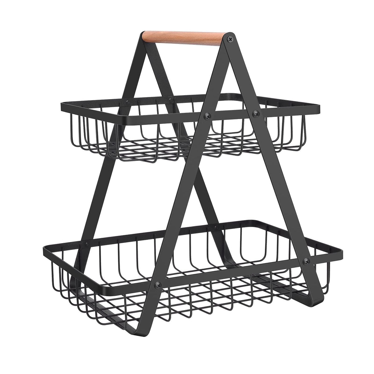 mahueeol 2-tier fruit basket assembly for organized fruit display and easy access.