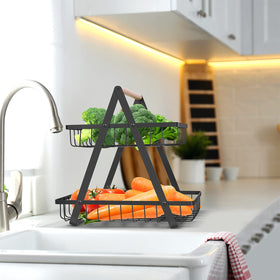 mahueeol 2-tier fruit basket on counter for quick access and tidy countertops.