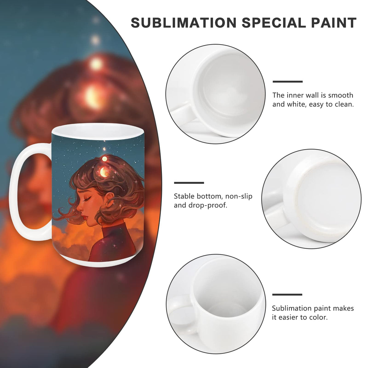 MAIKESUB coating-detail mug exhibits durable matte finish for printing