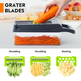 MAIPOR cutting lid design keeps ingredients secure during prep.