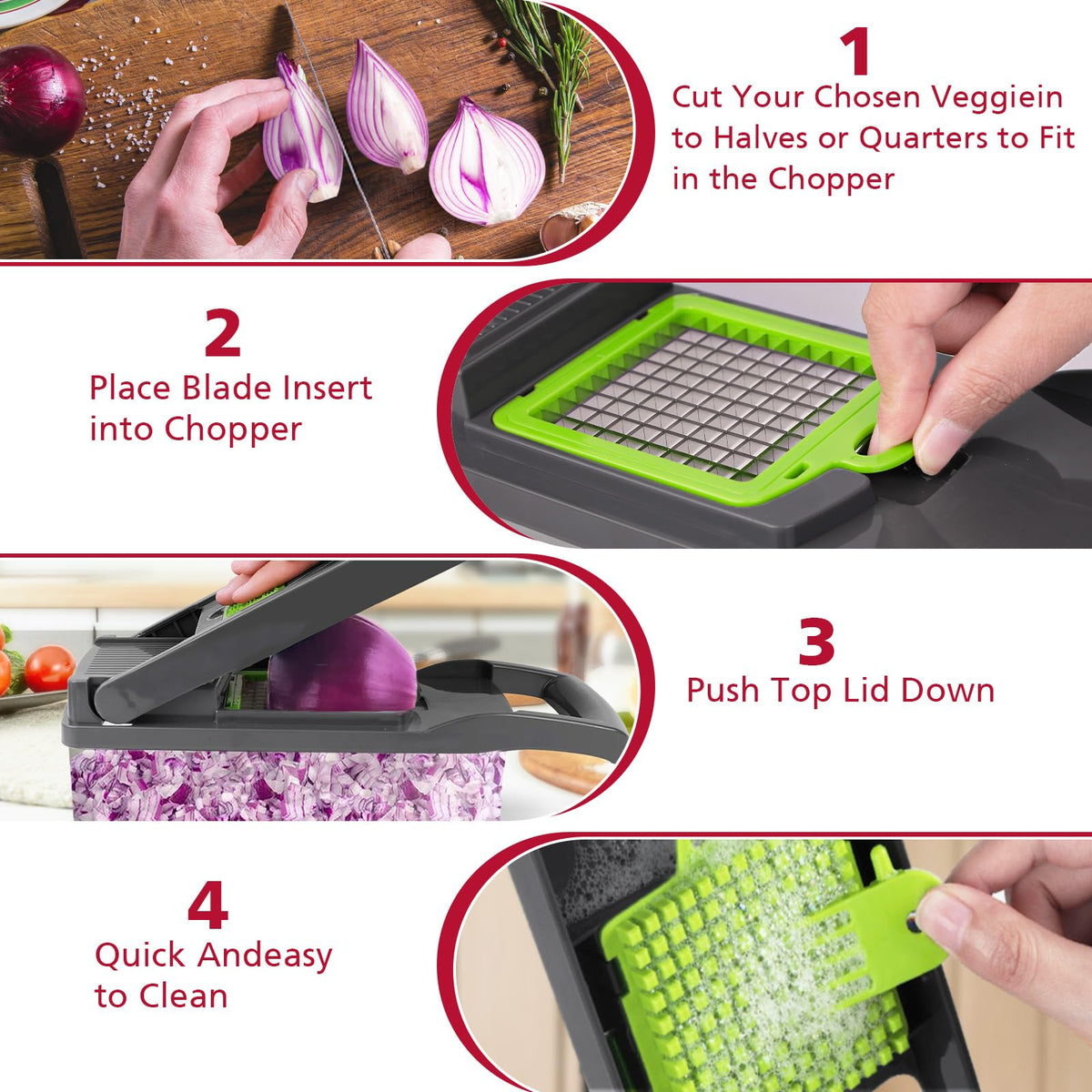 MAIPOR scrubbing fork simplifies cleaning after chopping sessions.