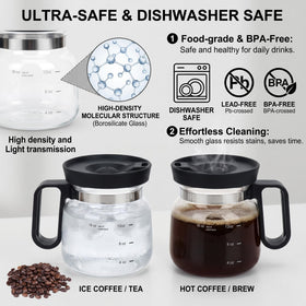 MaiQidd heat-resistant borosilicate glass mug for hot and cold drinks