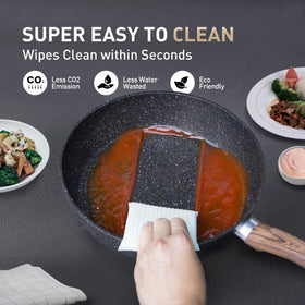 MAISON ARTS food-grade nonstick surface reduces scraping and simplifies cleaning.