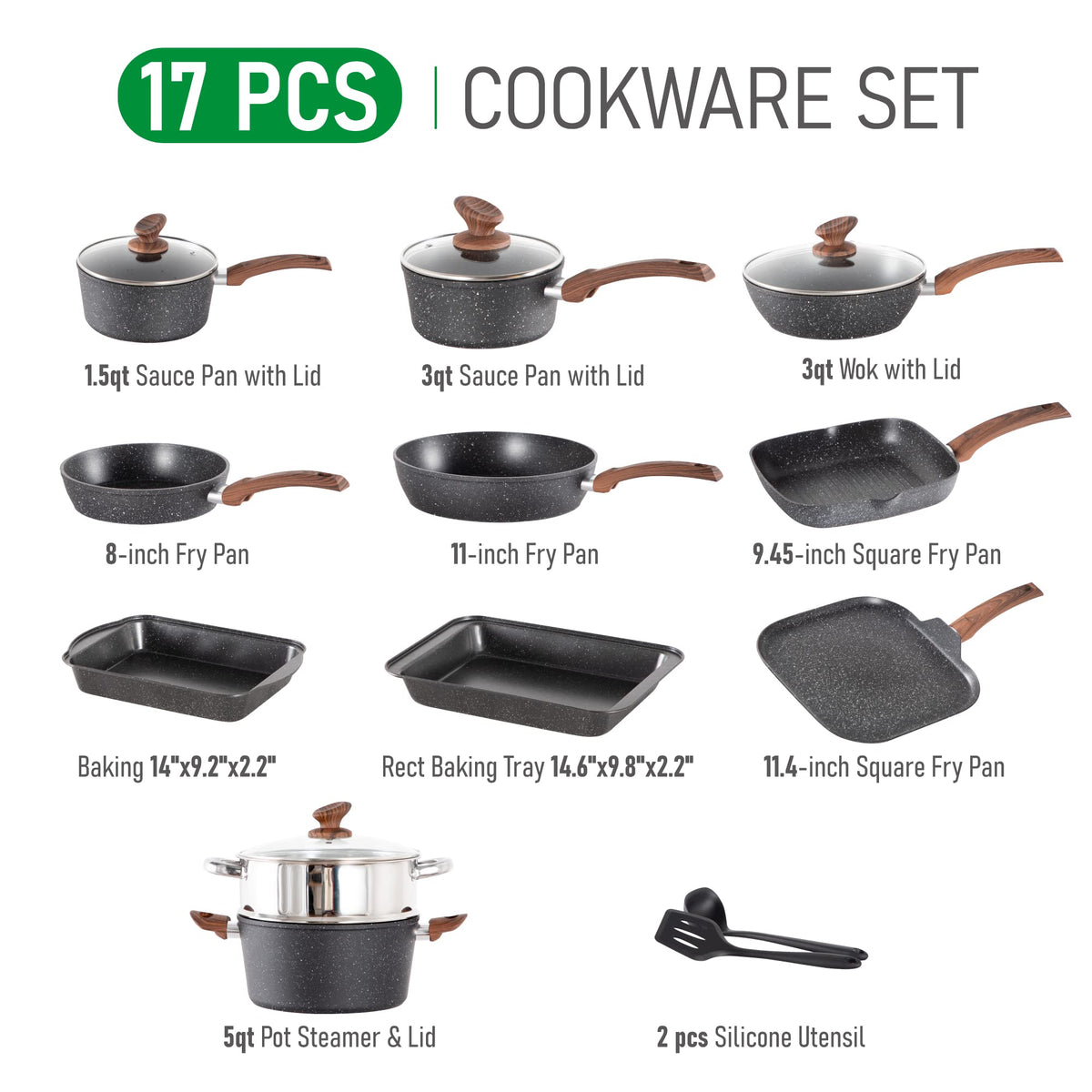 MAISON ARTS square fry pans highlight versatile shapes for searing and sautéing.