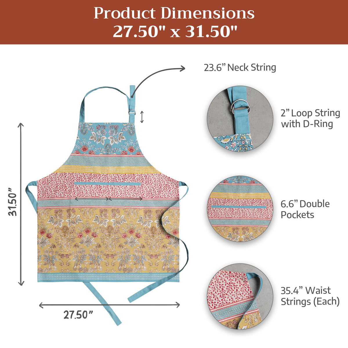 Maison d'Hermine machine-washable apron keeps color and softness after washing.