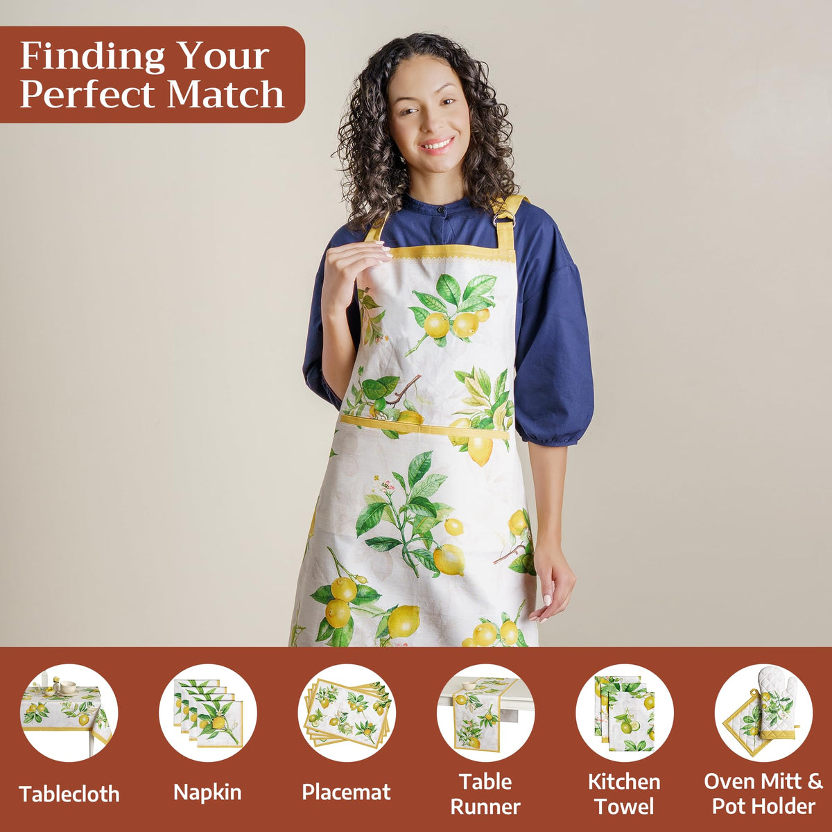 Maison d' Hermine Limoncello design features vibrant watercolor motifs for stylish cooking.
