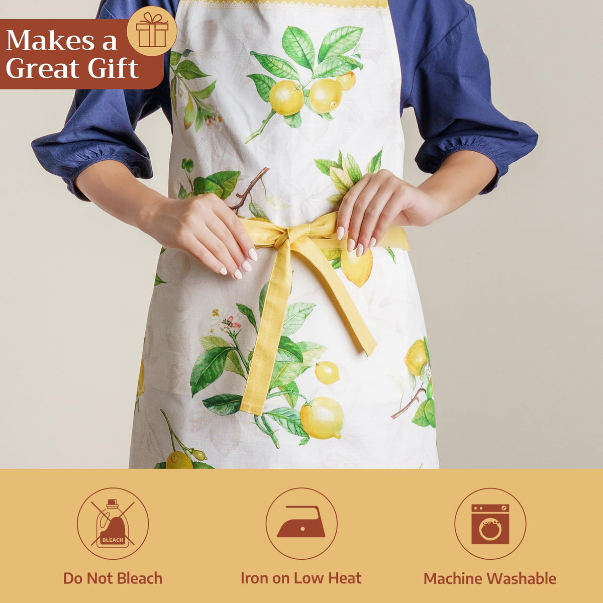 Maison d' Hermine Limoncello apron great for cooking, gardening, serving, and gifting.