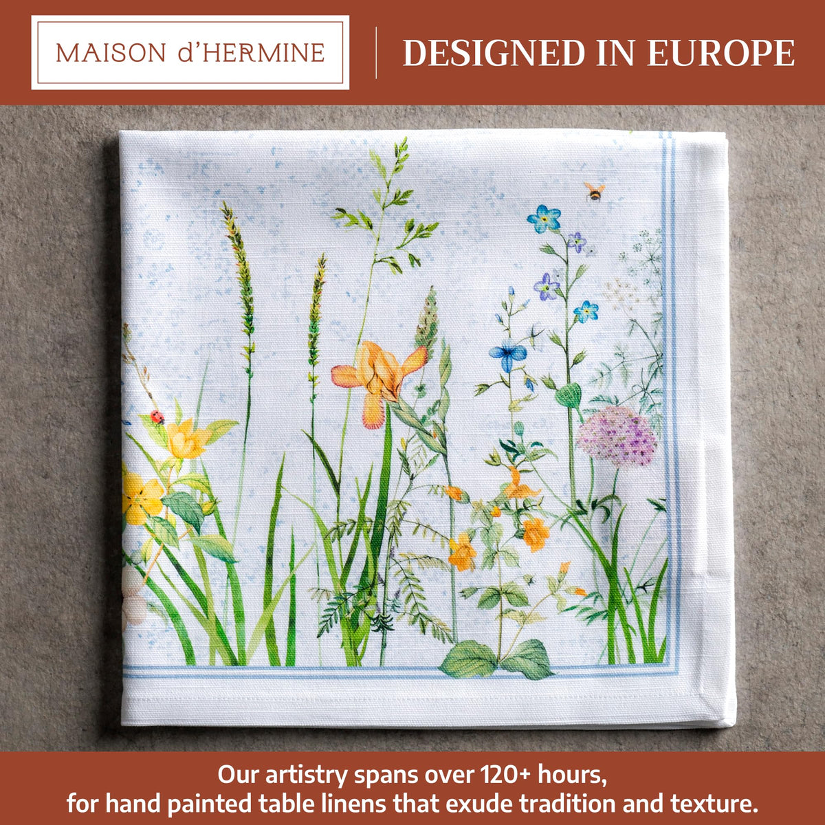 Maison d'Hermine four cotton napkins, 20x20, soft and durable for daily use