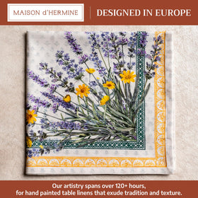 Maison d'Hermine napkins featuring watercolor floral pattern with artistic spring vibe.