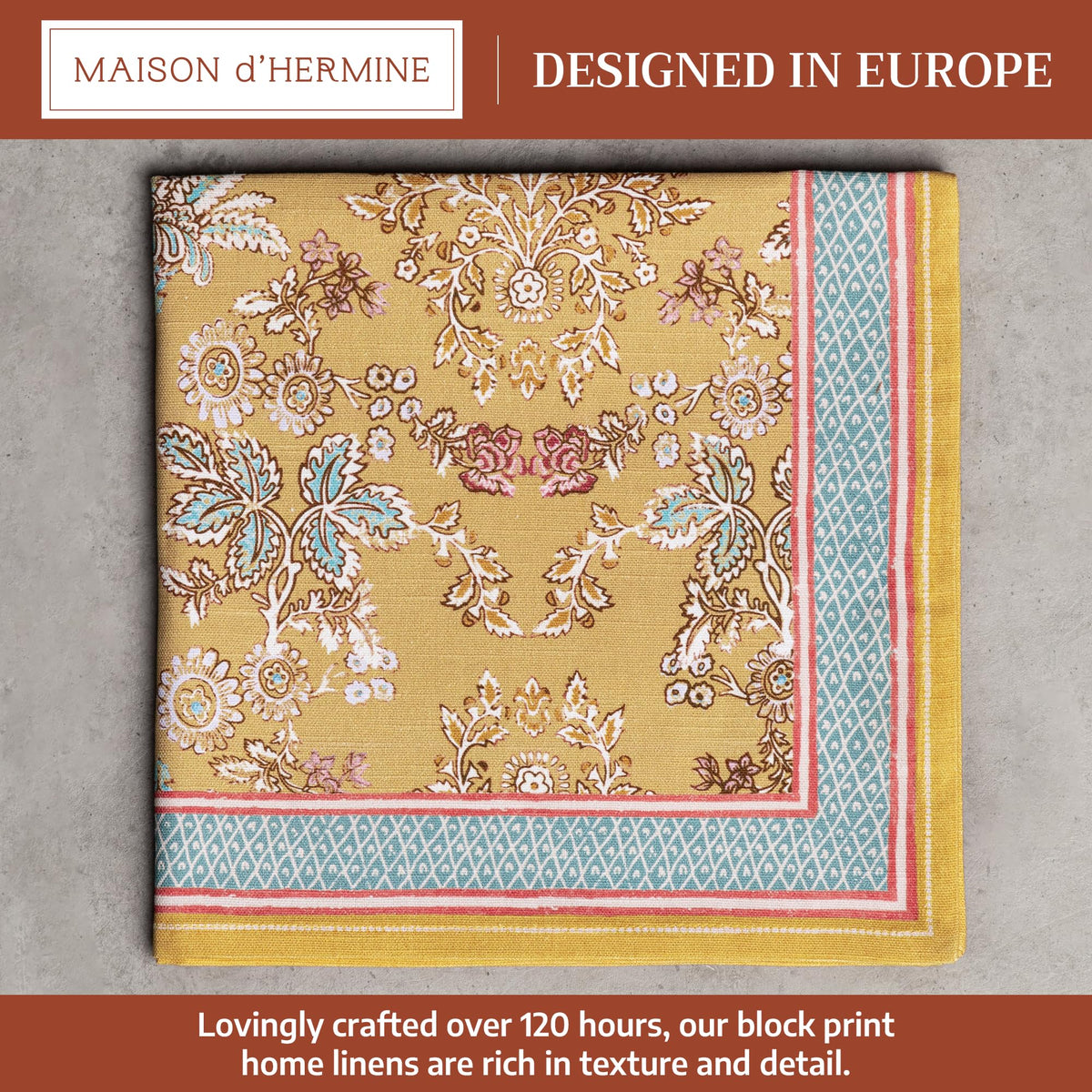 Maison d'Hermine watercolor pattern napkins brighten table decor