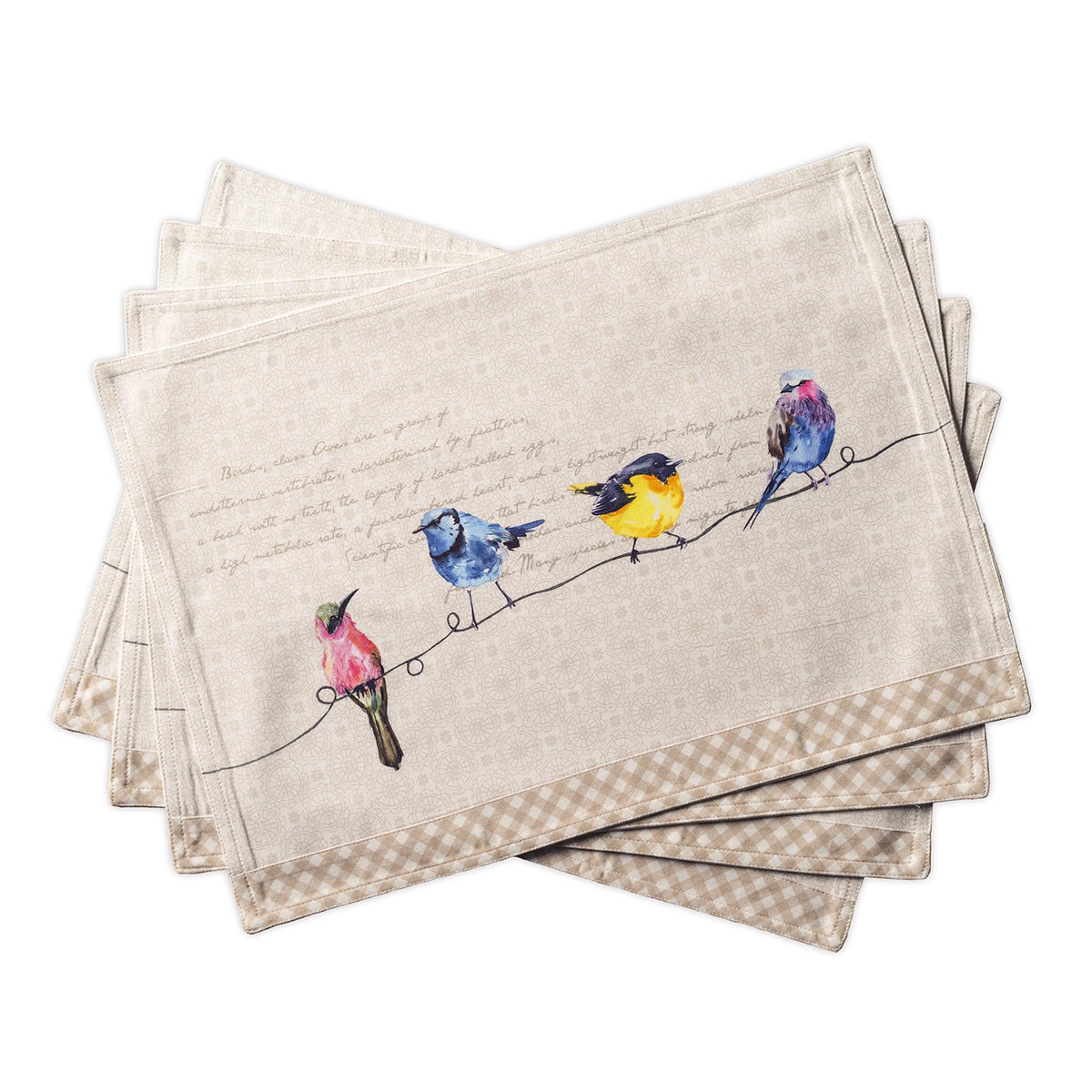 Maison d'Hermine placemats Birdies on Wire for elegant spring dining