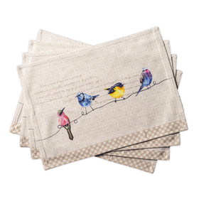 Maison d'Hermine placemats Birdies on Wire for elegant spring dining
