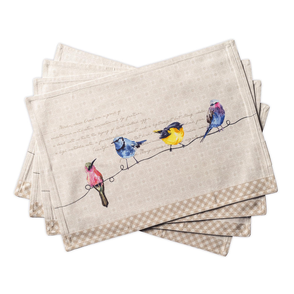 Maison d'Hermine placemats Birdies on Wire for elegant spring dining