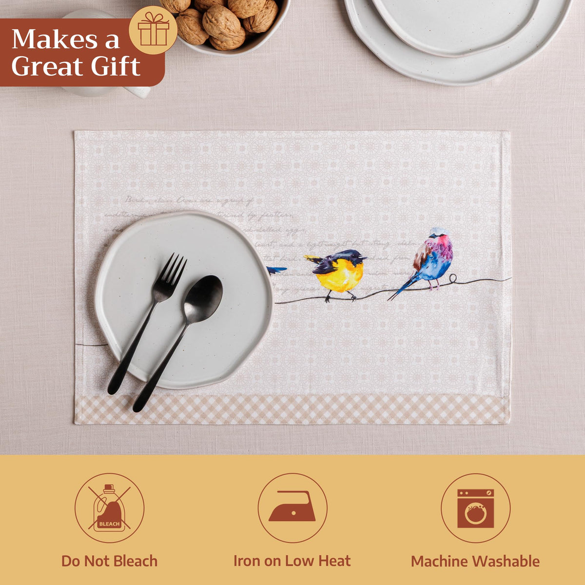Maison d'Hermine placemats cotton texture conveys durable daily use